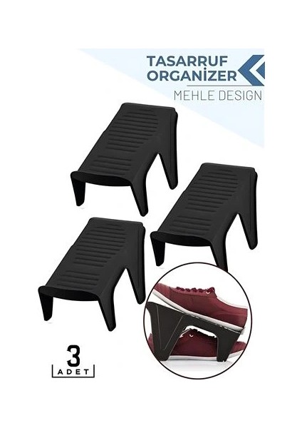 3’lü Ayakkabı Düzenleyici Set – Çift Katlı Tasarım | Dolap Içi Alan Tasarrufu | Kaymaz Yüzey fiyatları