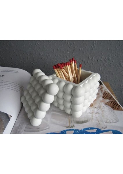 Modaevimde Kapaklı Dekoratif Bubble Organizer Tabak/kutu