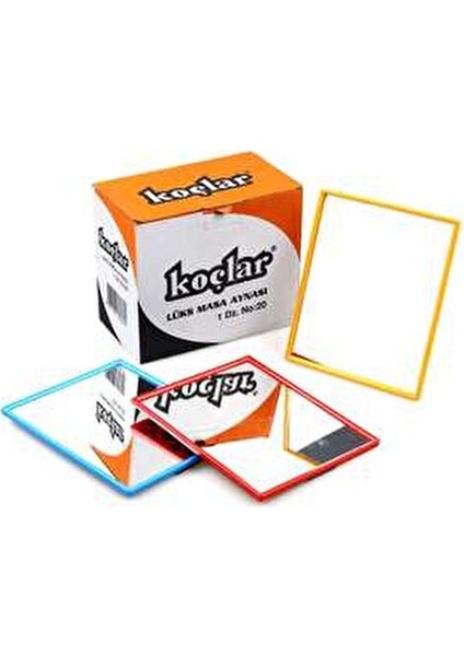 Koçlar Ayna Plastik Kaplama ile Renkli Çerçeveli Masa Aynası modelleri