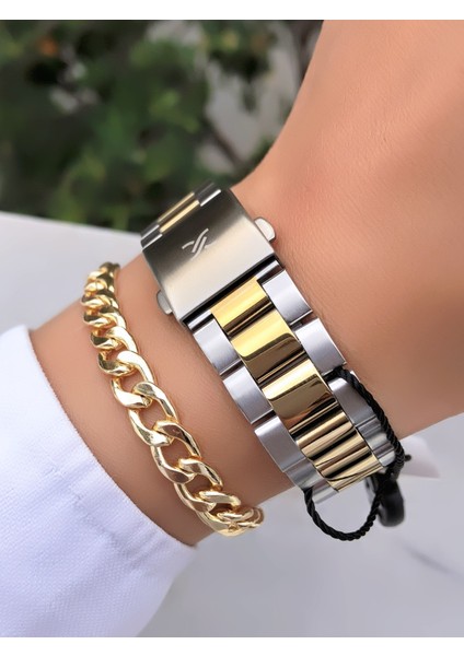 Orijinal Çelik Kadın Kol Saati Su Geçirmez Gold Gümüş Renk Hediye Bileklik DKH482 fırsatları