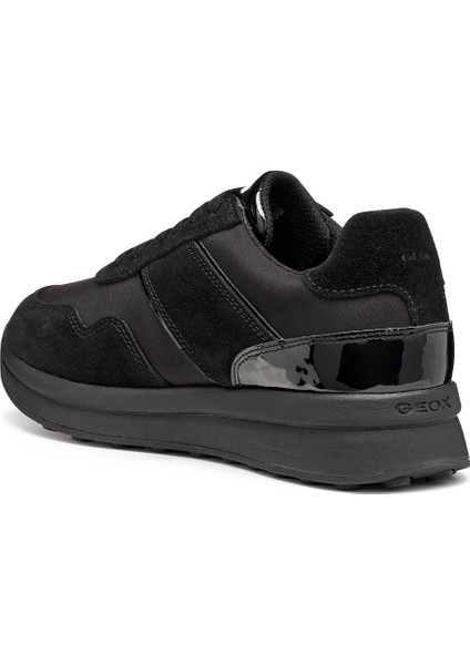 Kadın Siyah D Runntıx A - Nylon+Suede Bağcıklı Kalın Tabanlı Kumaş Sneaker D46RRA0FU22C9999