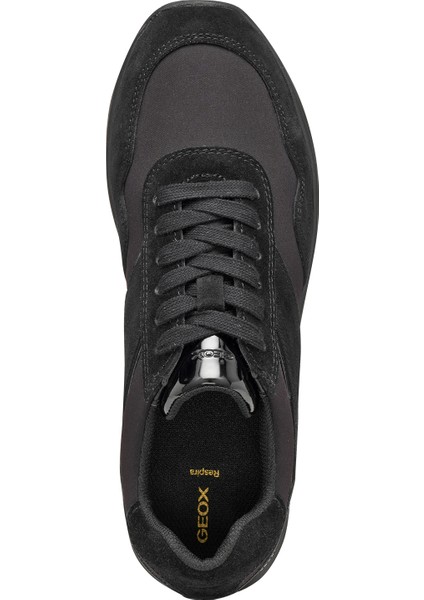 Kadın Siyah D Runntıx A - Nylon+Suede Bağcıklı Kalın Tabanlı Kumaş Sneaker D46RRA0FU22C9999