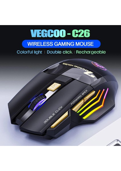 Imce Gwx7 Kablosuz Şarjlı Rgb Gaming Mouse Sessiz Tık Oyun Faresi 3200DPI 7 Tuş indirimleri