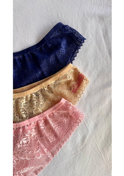 Kadın Iç Çamaşırı Brazillian Stil Dantelli Lace Set Kadın Şık ve Rahat Tanga Külot 3'lü Set fiyatları