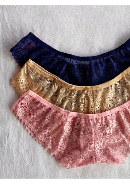 Kadın Iç Çamaşırı Brazillian Stil Dantelli Lace Set Kadın Şık ve Rahat Tanga Külot 3'lü Set modelleri