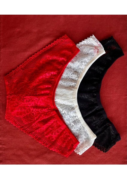 Kadın Iç Çamaşırı Brazillian Stil Dantelli Lace Set Kadın Şık ve Rahat Tanga Külot 3'lü Set modelleri