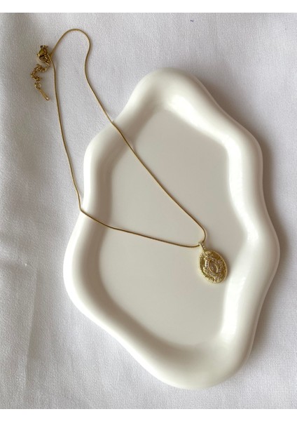 Alpjewel Oval Taşlı Kabartma Kolye Xupıng Kararmaz fiyatları