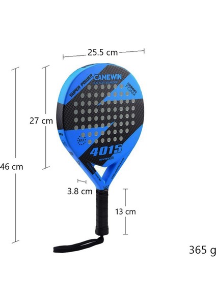 Handwin Padel Raket Plajı Tenis Karbon Fiber ve Eva Pürüzsüz Yüzey Dayanıklı Güç Lite Kürek Topu Kürek Raket Mavi (Yurt Dışından) indirimleri