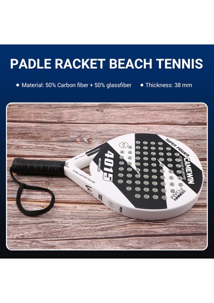 Handwin Padel Raket Plajı Tenis Karbon Fiber ve Eva Pürüzsüz Yüzey Dayanıklı Güç Lite Kürek Topu Raket Beyaz (Yurt Dışından) fırsatları