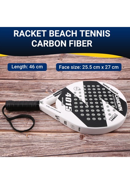 Handwin Padel Raket Plajı Tenis Karbon Fiber ve Eva Pürüzsüz Yüzey Dayanıklı Güç Lite Kürek Topu Raket Beyaz (Yurt Dışından) indirimleri