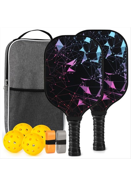 Pickleball Kürek 2 Pickleball Kürek 4 Pickleball Topu 1 Taşınabilir Taşıma Çantası ile Fiberglas Pickleball Seti (Yurt Dışından)