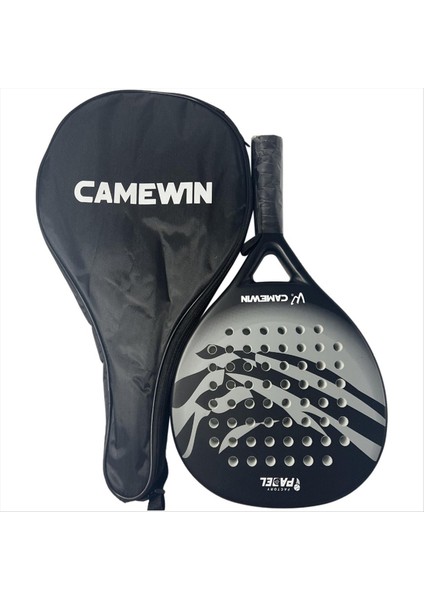 Handwin Padel Raket Beach Tenis Karbon Fiber Eva Yüz Tenis Kürek Raket Raket Padle Bag Kapak Gri (Yurt Dışından)