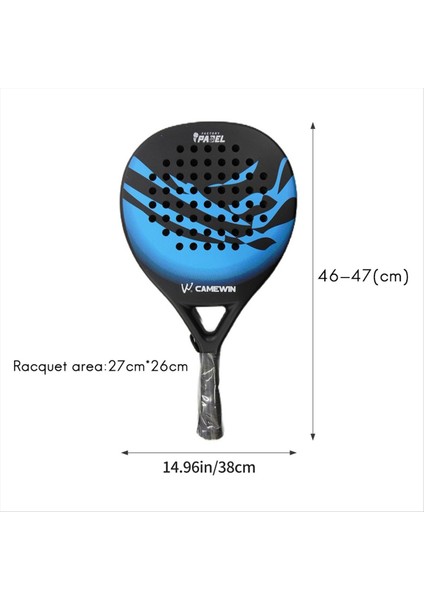 Handwin Padel Raket Beach Tenis Karbon Fiber Eva Yüz Tenis Kürek Raket Raket Padle Bag Kapak Gri (Yurt Dışından) indirimleri