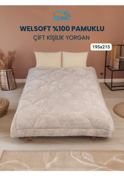 Welsoft Akfil Midye Desen Çift Kişilik Yorgan