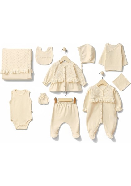 0-3 Ay Kız Bebeklere Organik Pamuk Jessica 10 Lu Premium Set