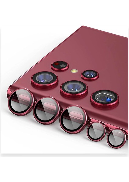 Samsung Galaxy S23 Ultra Valdez Metal Kamera Lens - Kırmızı
