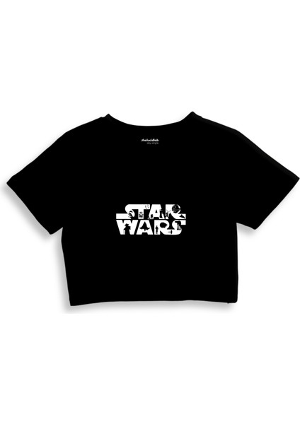 Star Wars Crop Tişört - Siyah