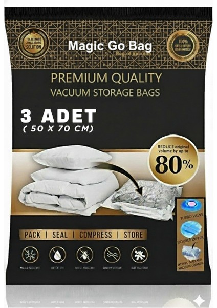 3 Adet Premium Vakumlu Yorgan,yastık,giyim,battaniye Hurcu