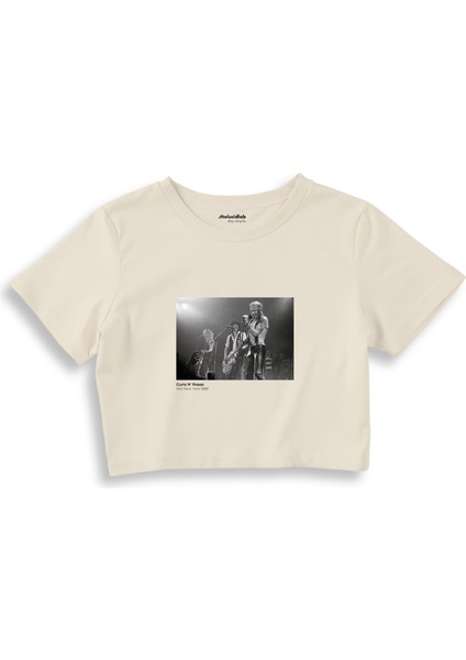 Guns N’ Roses Ritz New York 1988 Crop Tişört - Ekru