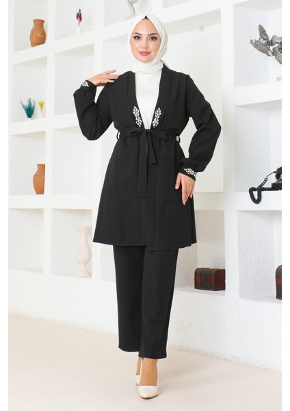 Taş Detaylı Takım Siyah MSW19203-1 modelleri