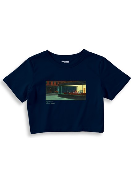 Nighthawks Crop Tişört - Lacivert