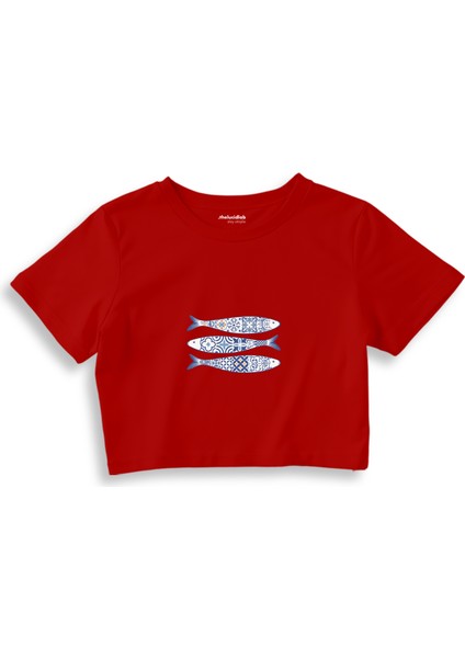 Mediterraneo Crop Tişört - Kırmızı