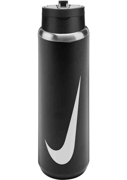Stainless Steel Recharge Straw Bottle 24 Oz Erkek Siyah Antrenman Suluk N.101.3795.091.24