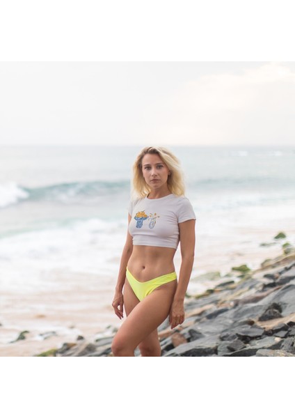 Dolce Calma Crop Tişört - Ekru fiyatları