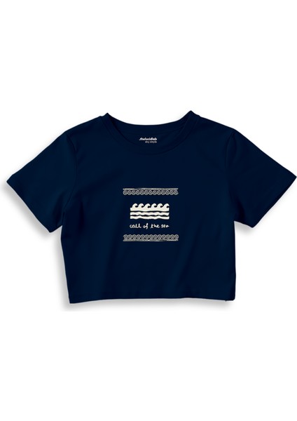 Call Of The Sea Crop Tişört - Lacivert