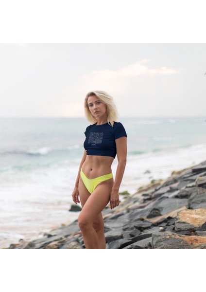 La Nuit Étoilée Crop Tişört - Lacivert fiyatları