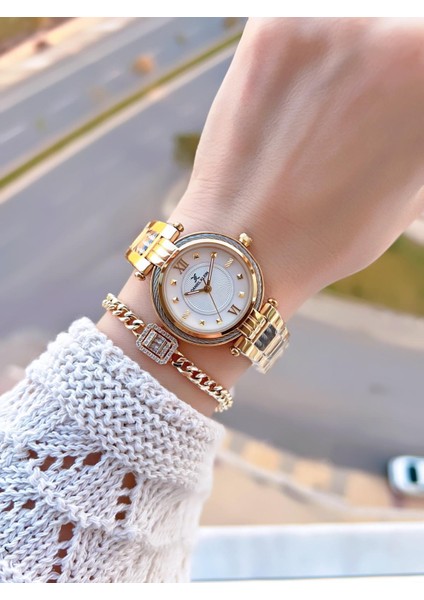 Çelik Kordonlu 2 Yıl Garantili 3 Atm Suya Dayanıklı Kadın Kol Saati+Bileklik BD.10070.2 fiyatları