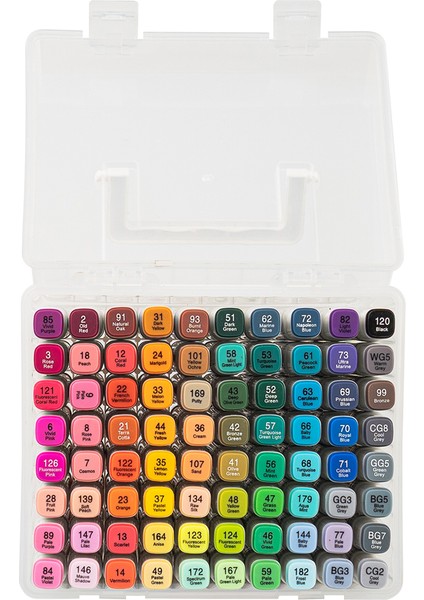 Premium 80'li Çift Taraflı Kalem Seti + Plastik Taşıma ve Korum Çantalı modelleri