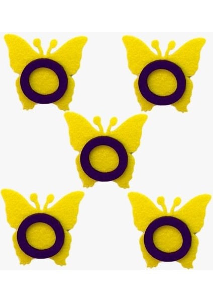 Keçe Figür, Minik Kelebekler Sınıfı Vesikalık Çerçeve 13 cm 5 Adet