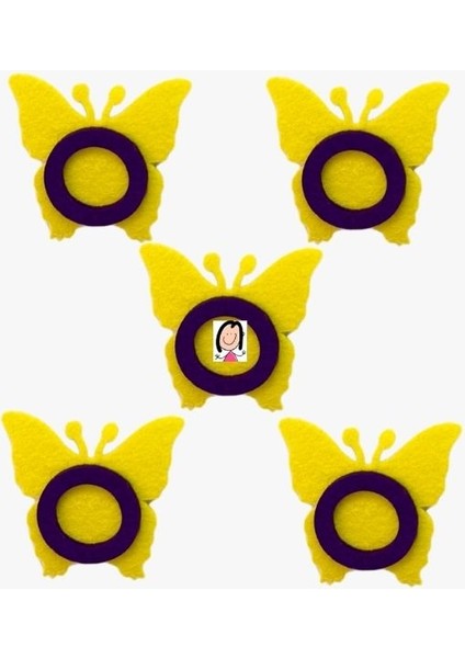 Keçe Figür, Minik Kelebekler Sınıfı Vesikalık Çerçeve 13 cm 5 Adet fiyatları