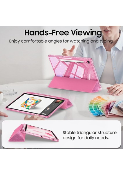 Samsung Galaxy Tab S10 LITE/S10 Fe/s9 Fe 5g 10.9 Inç/tab S9 11 Inç Tablet Kılıfı, Kız Çocukları Için Parıltılı Şeffaf Otomatik Uyandırma/uyku Özellikli Tablet Kılıfı (Yurt Dışından) fırsatları