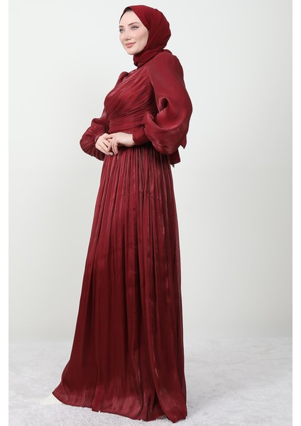 Ipek Tesettür Elbise Bordo
