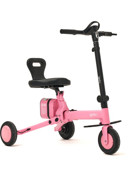 3 Tekerlekli Katlanabilir Elektrikli Oturulabilir Scooter – Hafif, Taşınabilir, Uzun Menzilli - Pembe