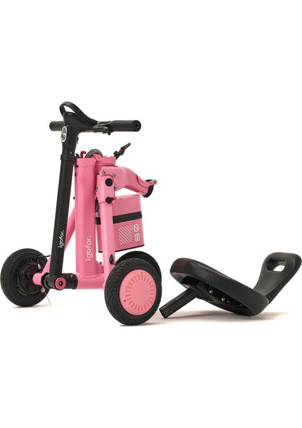 3 Tekerlekli Katlanabilir Elektrikli Oturulabilir Scooter – Hafif, Taşınabilir, Uzun Menzilli - Pembe fırsatları