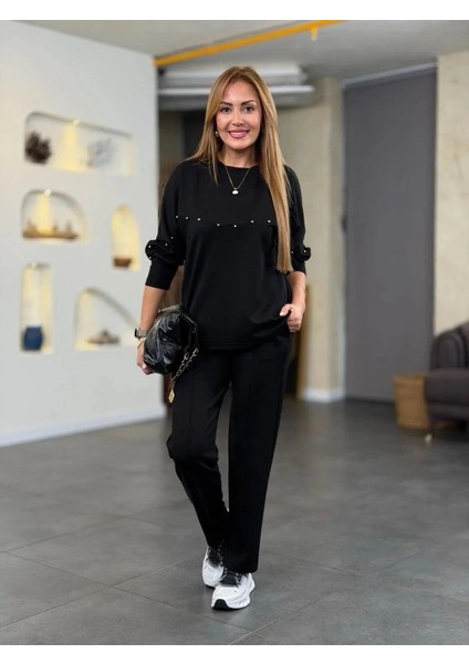 Mdb Kadın Inci Detay Odal Kumaş Ikili Takım