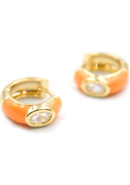 Mineli Halka Küpe - Turuncu fiyatları