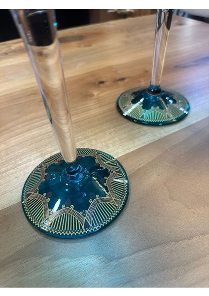 8'li Mavi, Cam, El Işçiliği, Salon Aksesuar Konsol Seti (Tek Tek Satılabilir) fırsatları