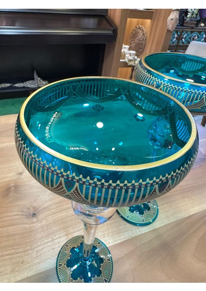 8'li Mavi, Cam, El Işçiliği, Salon Aksesuar Konsol Seti (Tek Tek Satılabilir) indirimleri