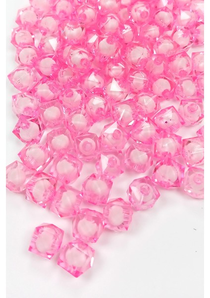 Küp Boncuk İçten Boncuklu Bileklik Çanta Boncuğu 10 mm 50 gr Pembe - BNC459 fiyatları