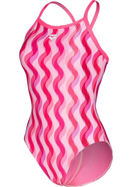 Ripple Print Swimsuit Lightdrop Kadın Pembe Yüzücü Mayosu 010980990