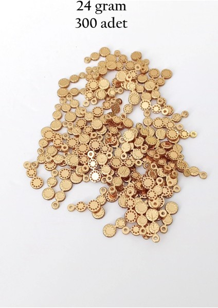 Oya Abiye Bileklik Kolye Pleksi Metalik Plastik Pul Altın Renk 24 gram 300 adet - BNC558