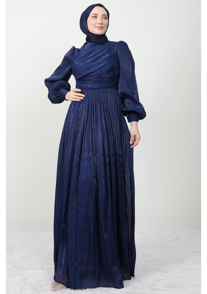 Ipek Tesettür Elbise Lacivert
