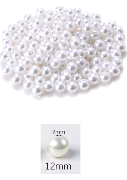 500 Gram 12MM Beyaz Renk Plastik Inci Boncuk Çanta ve Takı Yapım Boncuğu (~400 Adet) fiyatları
