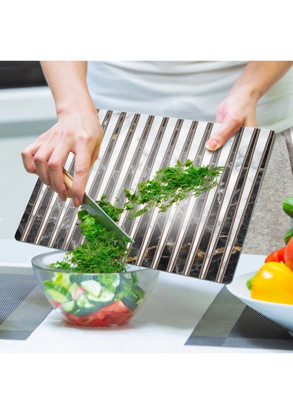 Cam Kesme Tahtası ve Sunumluk Pi Natura Karışık Mermer Desenli 20X30 cm indirimleri