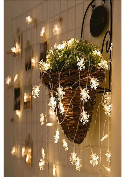 Kar Tanesi Desenli Şerit Dekoratif LED (5 Metre)