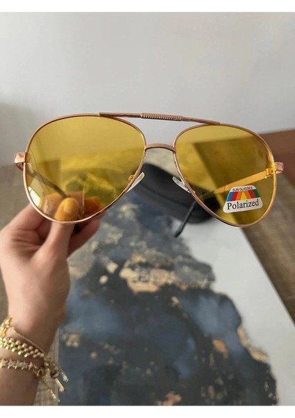 Metal Gece Görüş Gözlüğü | Sürüş & Sis Gözlüğü – Antifar, Polarize Unisex Antifar Gözlük Gece Görüş, Kar, Sis Gözlüğü,